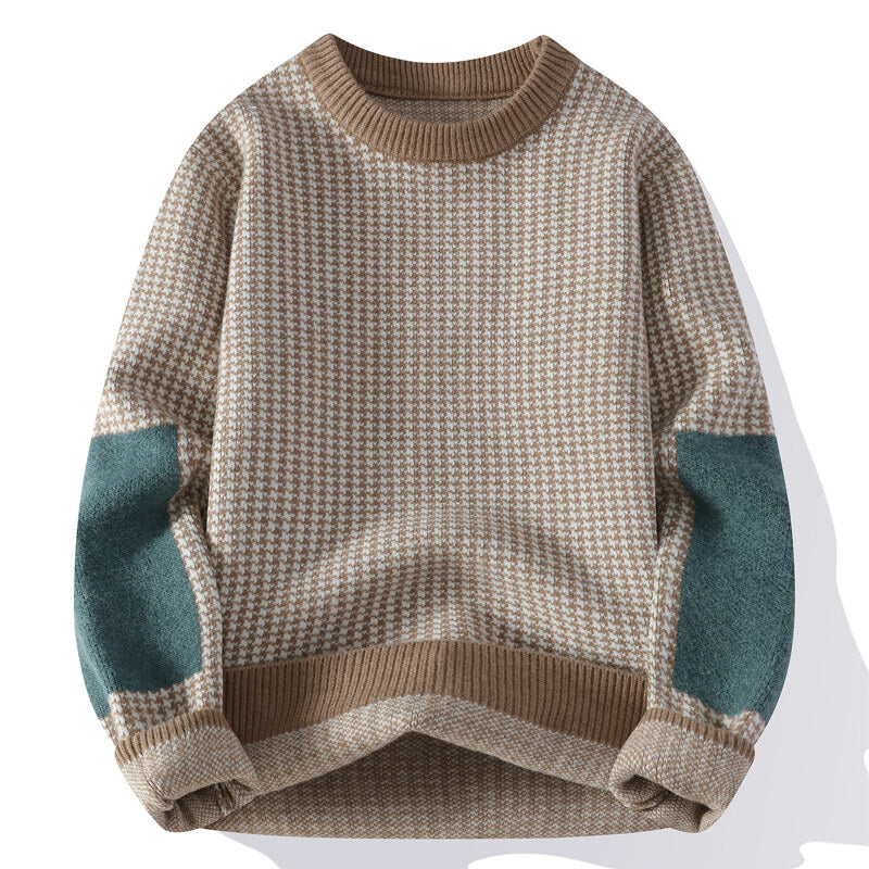 Pull en Maille Pied-de-Poule Doux pour Femme - PanierRoyale
