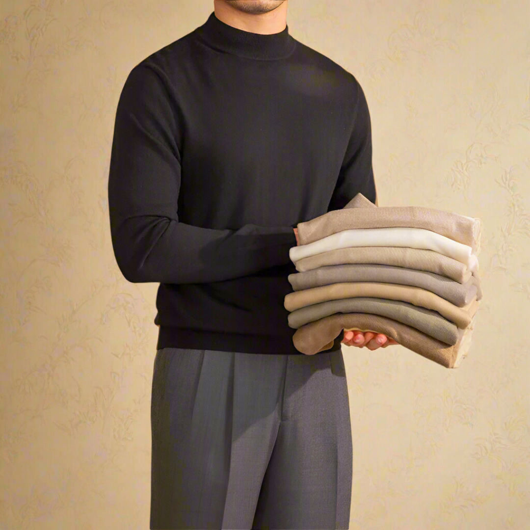 Pullover Homme Col Roulé en Laine - Classique et Élégant - BerlinGlamour