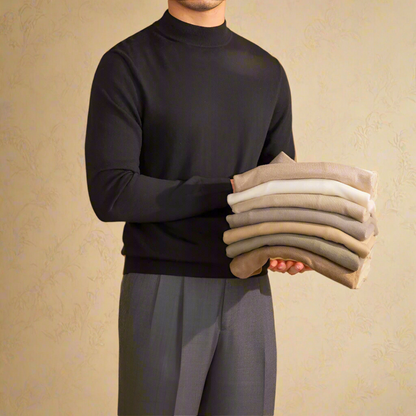 Pullover Homme Col Roulé en Laine - Classique et Élégant - BerlinGlamour