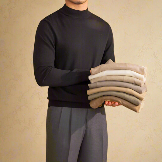 Pullover Homme Col Roulé en Laine - Classique et Élégant - BerlinGlamour