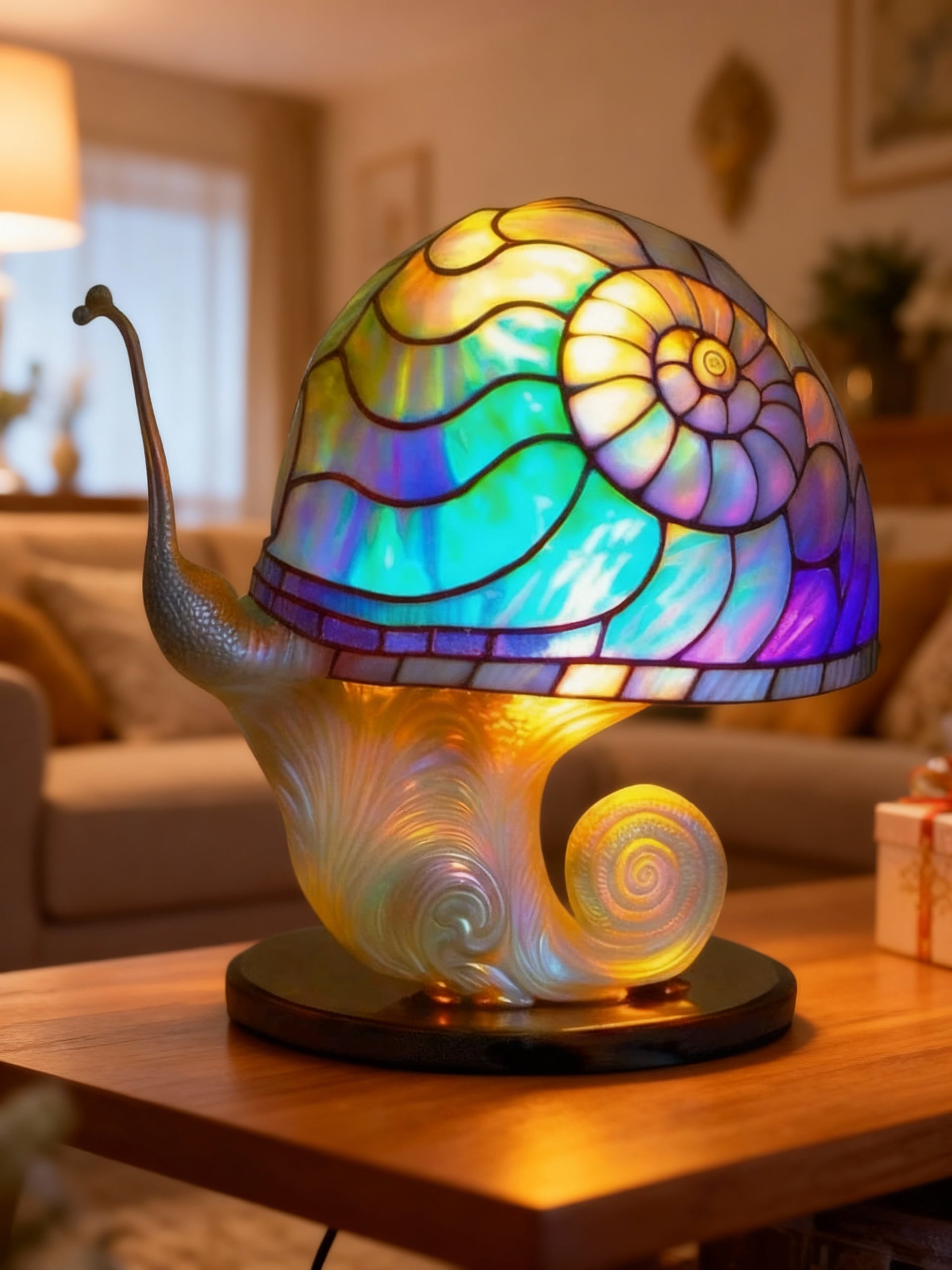 Lampe Décorative Escargot LED Lumière Douce Design Original - PanierRoyale