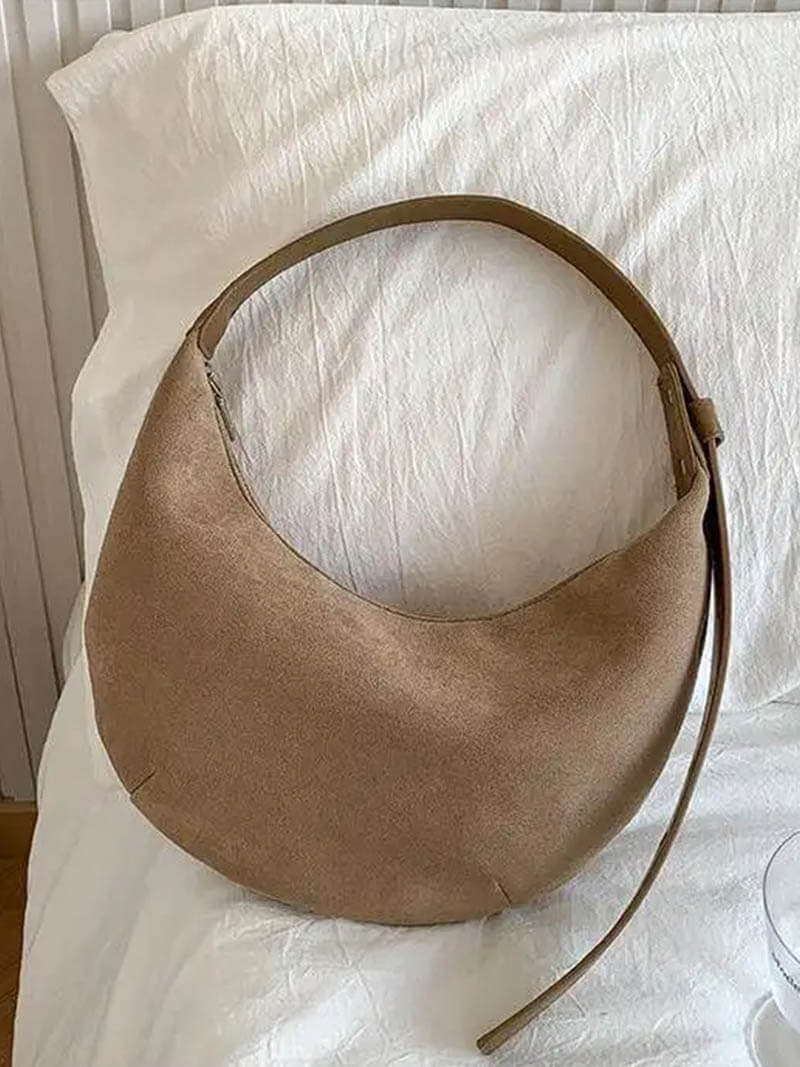 Sac à Main Cuir Souple en Forme de Croissant