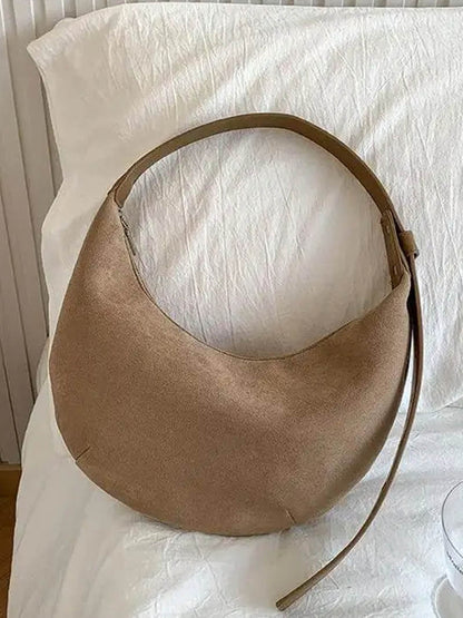 Sac à Main Cuir Souple en Forme de Croissant