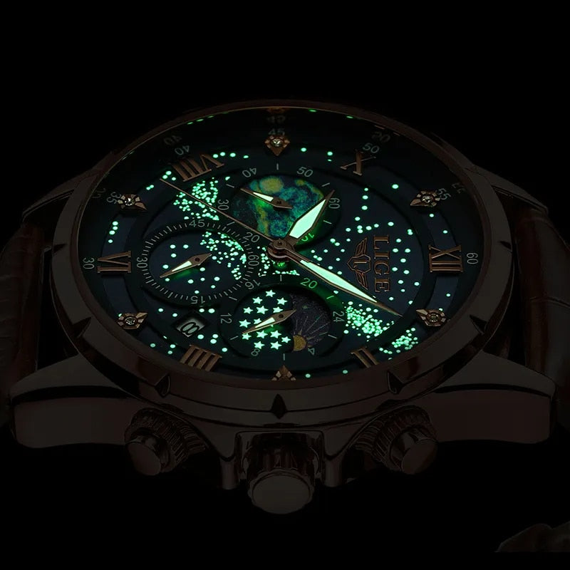 Montre Homme Élégante Phases de Lune