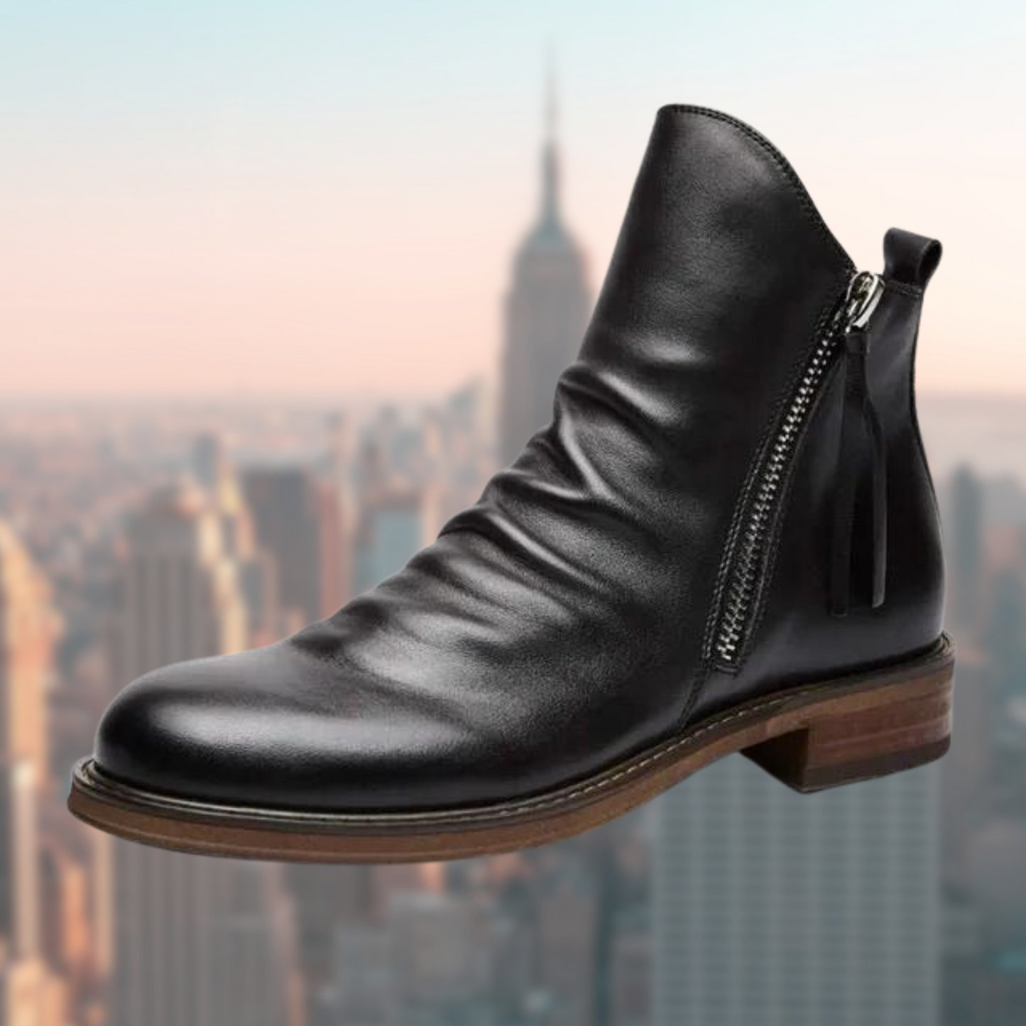 Bottes Cuir Homme Marron Chaussures Éclair Rapide