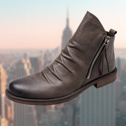 Bottes Cuir Homme Marron Chaussures Éclair Rapide