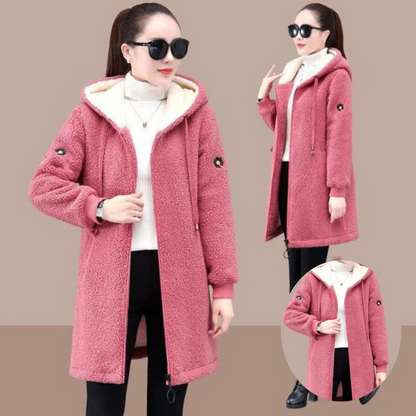 Manteau Femme Long Élégant en Hiver avec Boutons - PanierRoyale