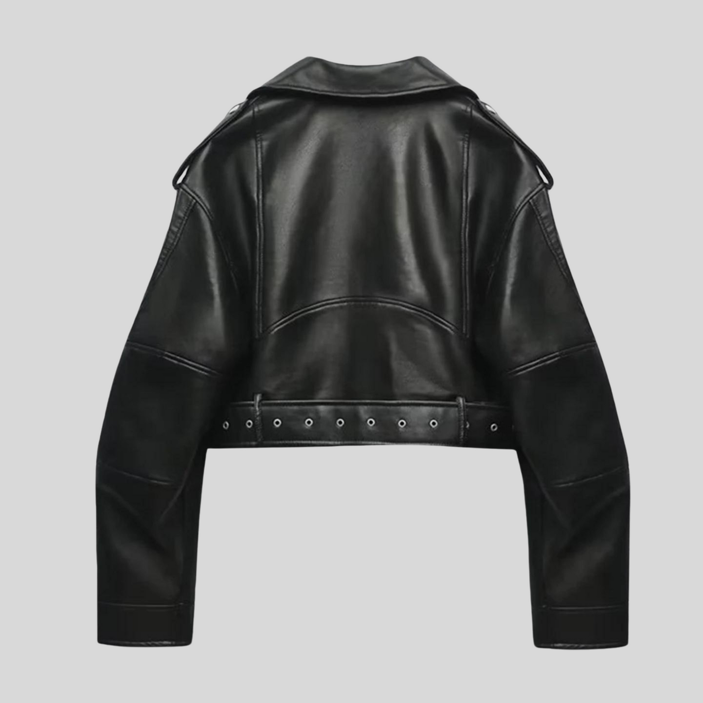 Veste en Cuir Femme Chic avec Fermeture Boutons - PanierRoyale
