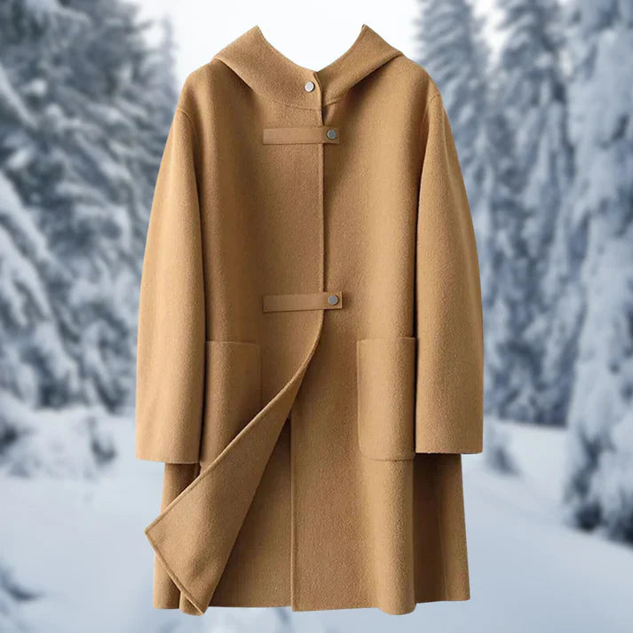 Manteau Cachemire Élégant à Capuche avec Manches Longues - PanierRoyale