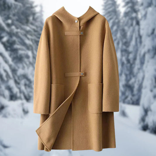 Manteau Cachemire Élégant à Capuche avec Manches Longues - PanierRoyale