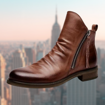 Bottes Cuir Homme Marron Chaussures Éclair Rapide