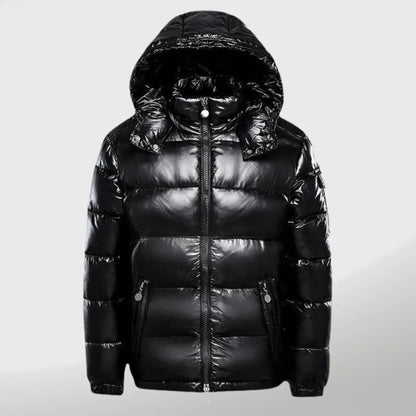 Blouson Homme Noir Matelassé avec Capuche - PanierRoyale