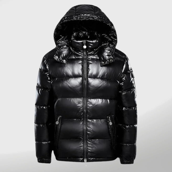 Blouson Noir Matelassé avec Capuche