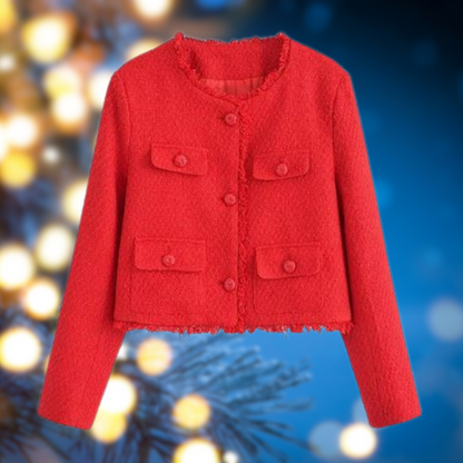 Veste femme décontractée col rond casual - PanierRoyale