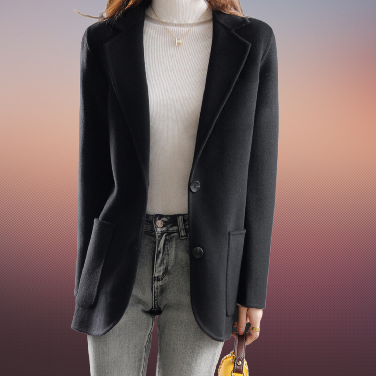 Veste En Laine Élégante Féminine