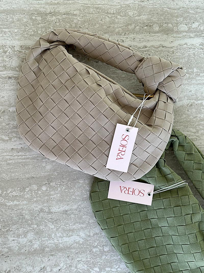 Sac à Main Mini en Cuir Souple Tressé