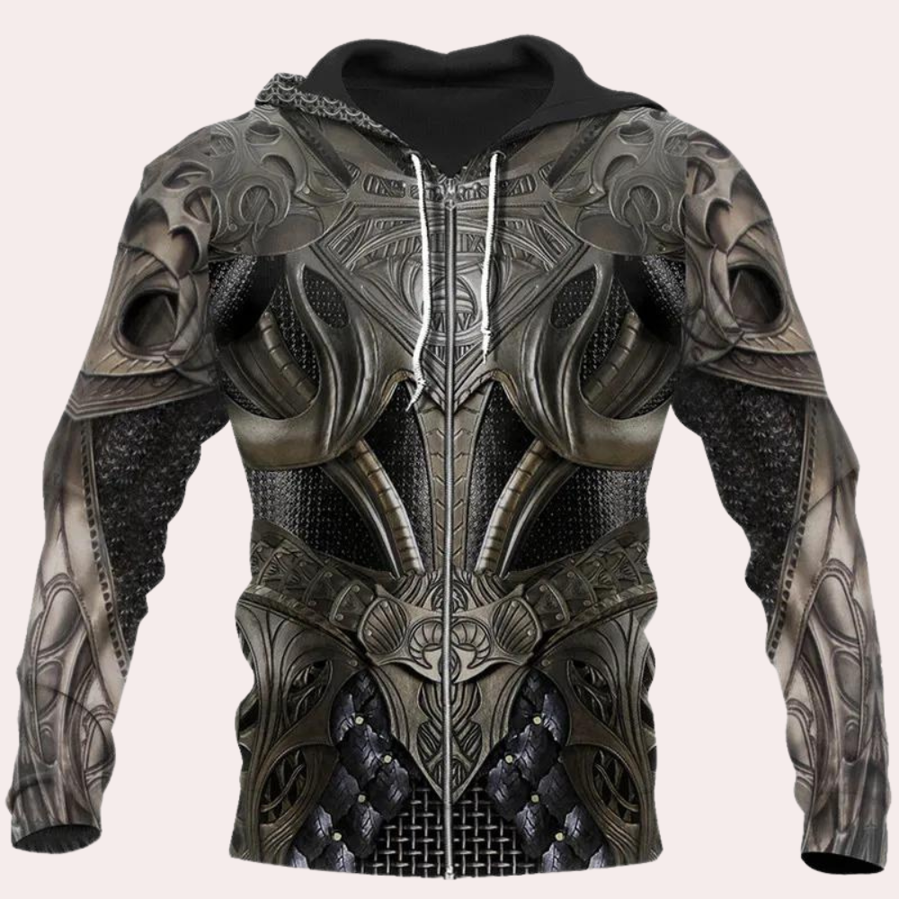 JOZSUA - Sweat à Capuche Style Armure pour Homme