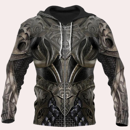 JOZSUA - Sweat à Capuche Style Armure pour Homme
