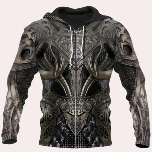 JOZSUA - Sweat à Capuche Style Armure pour Homme