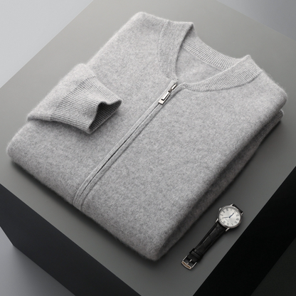 Cardigan Homme Laine Chaud et Élégant avec Fermeture Éclair