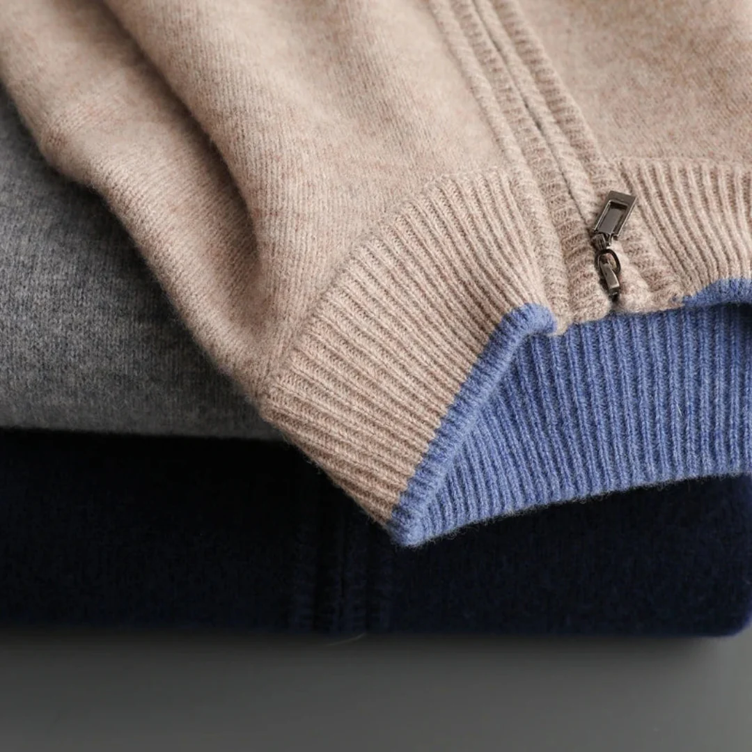 Pull Homme Mérinos Zippé Chaud et Léger