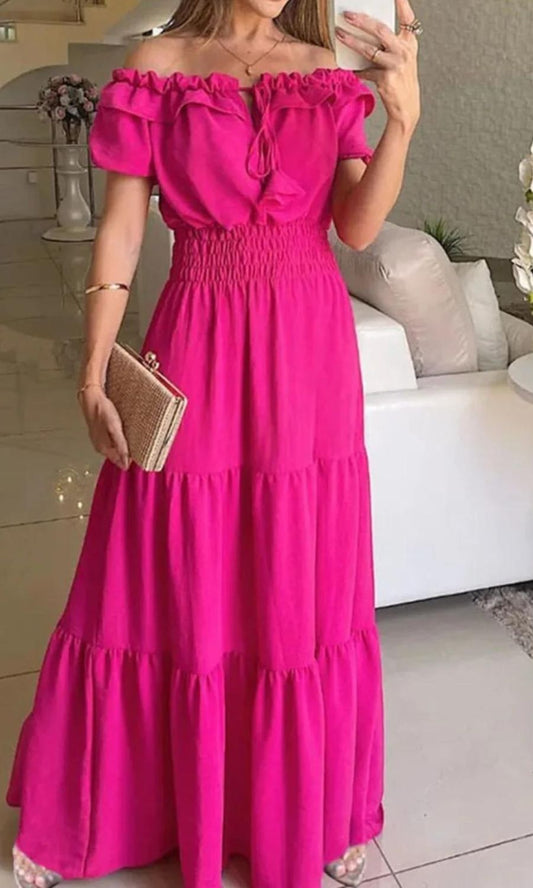 Robe Été Femme Élégante Taille Élastique Confortable - PanierRoyale