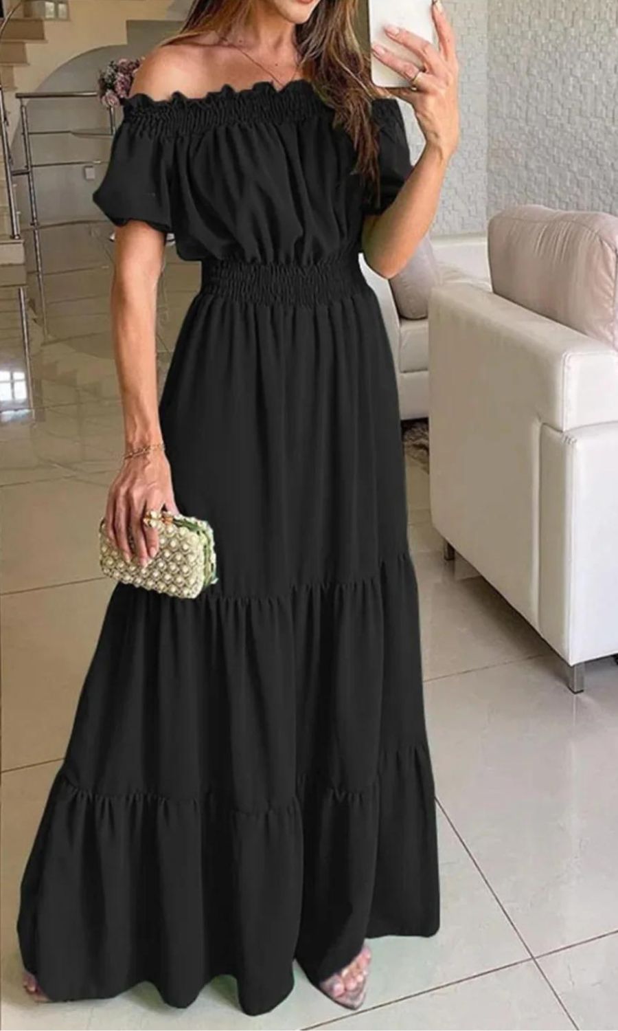 Robe Été Femme Élégante Taille Élastique Confortable