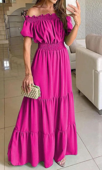 Robe Été Femme Élégante Taille Élastique Confortable