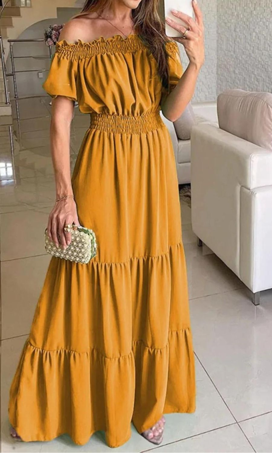 Robe Été Femme Élégante Taille Élastique Confortable