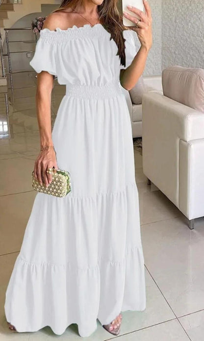 Robe Été Femme Élégante Taille Élastique Confortable
