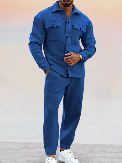 Veste et Pantalon de Running Brun avec Poches Côtés → Survêtement Running Brun Homme avec Poches Latérales