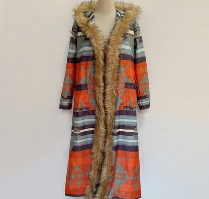 Manteau Femme Hiver Chauffant avec Col en Fourrure Synthétique