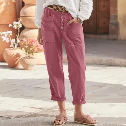 Pantalon Rose Confortable pour Femme avec Ceinture Élastique - PanierRoyale
