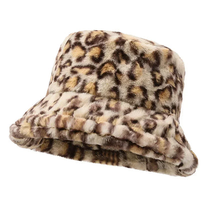 Chapeau Femme Hiver Doux et Chaud Léopard