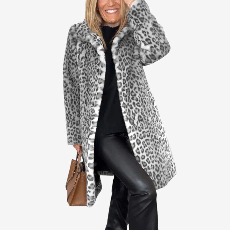 Manteau Femme Long Manches avec Col Montant et Capuchon