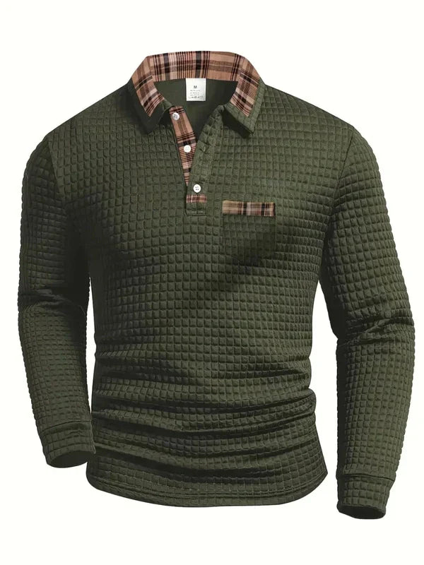 Polo Homme Coton Classique à Carreaux