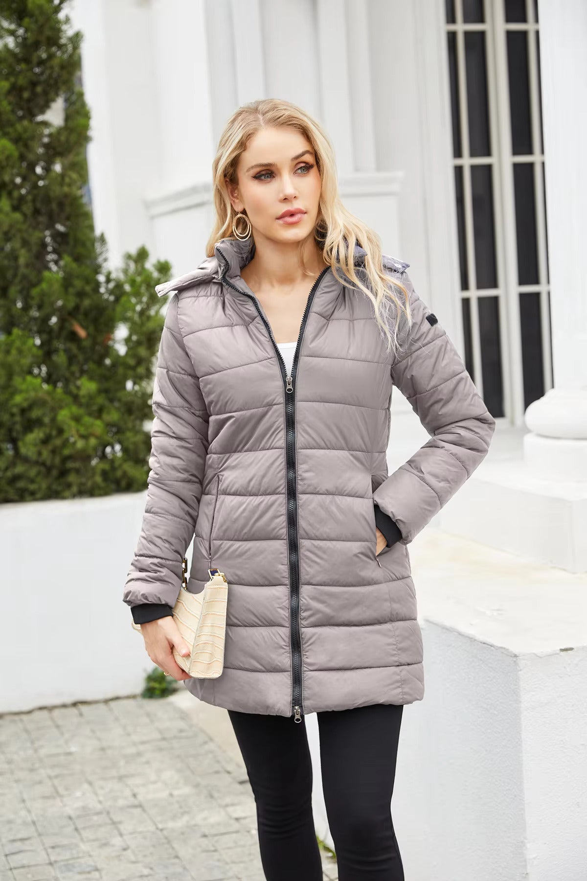 Doudoune Femme Hiver Chaude avec Capuche Détachable