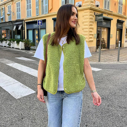 Gilet Femme Élégant et Doux pour Hiver