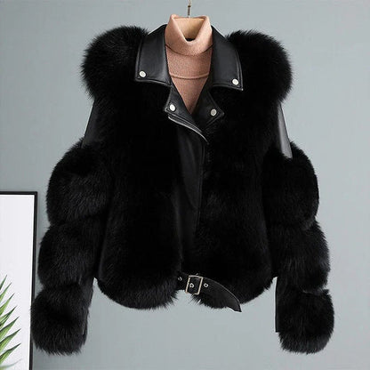 Veste Femme Hiver Chic en Fourrure Artificielle