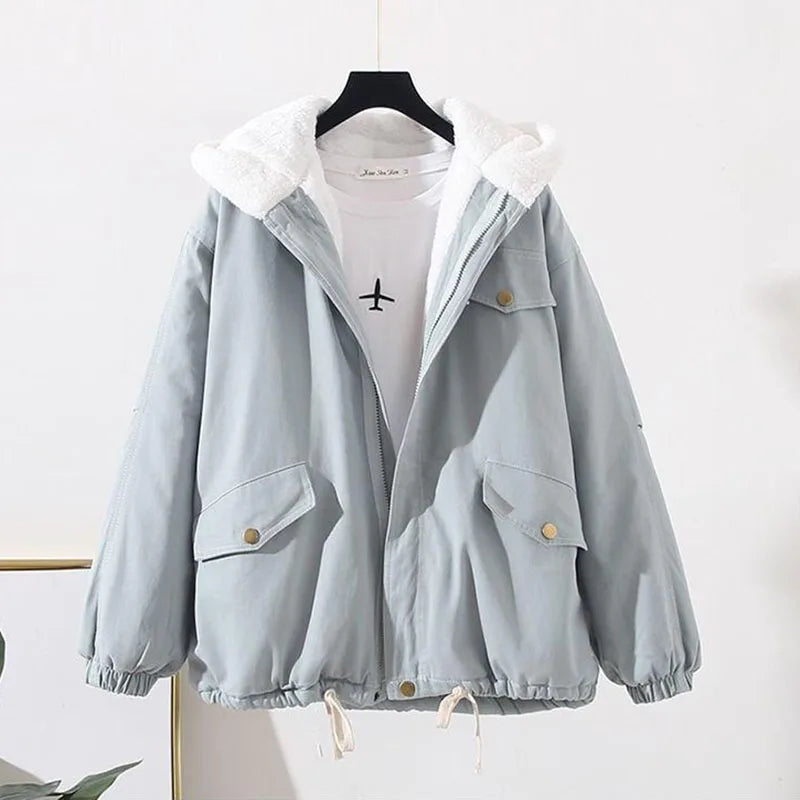 Veste Femme Streetwear avec Capuche et Fermeture Éclair - PanierRoyale