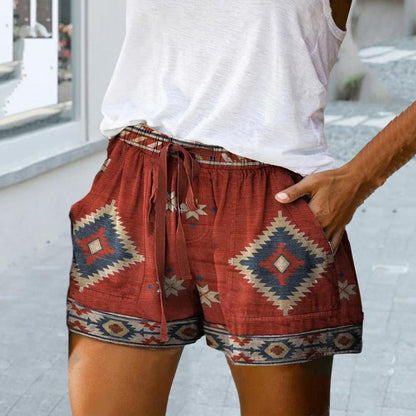 Short décontracté femme imprimé floral