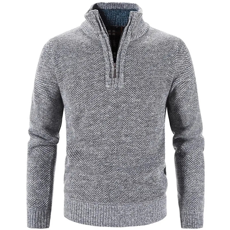 Pull Homme Hiver Doux et Chaud au Col Zip - PanierRoyale