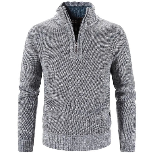 Pull Homme Hiver Doux et Chaud au Col Zip - PanierRoyale