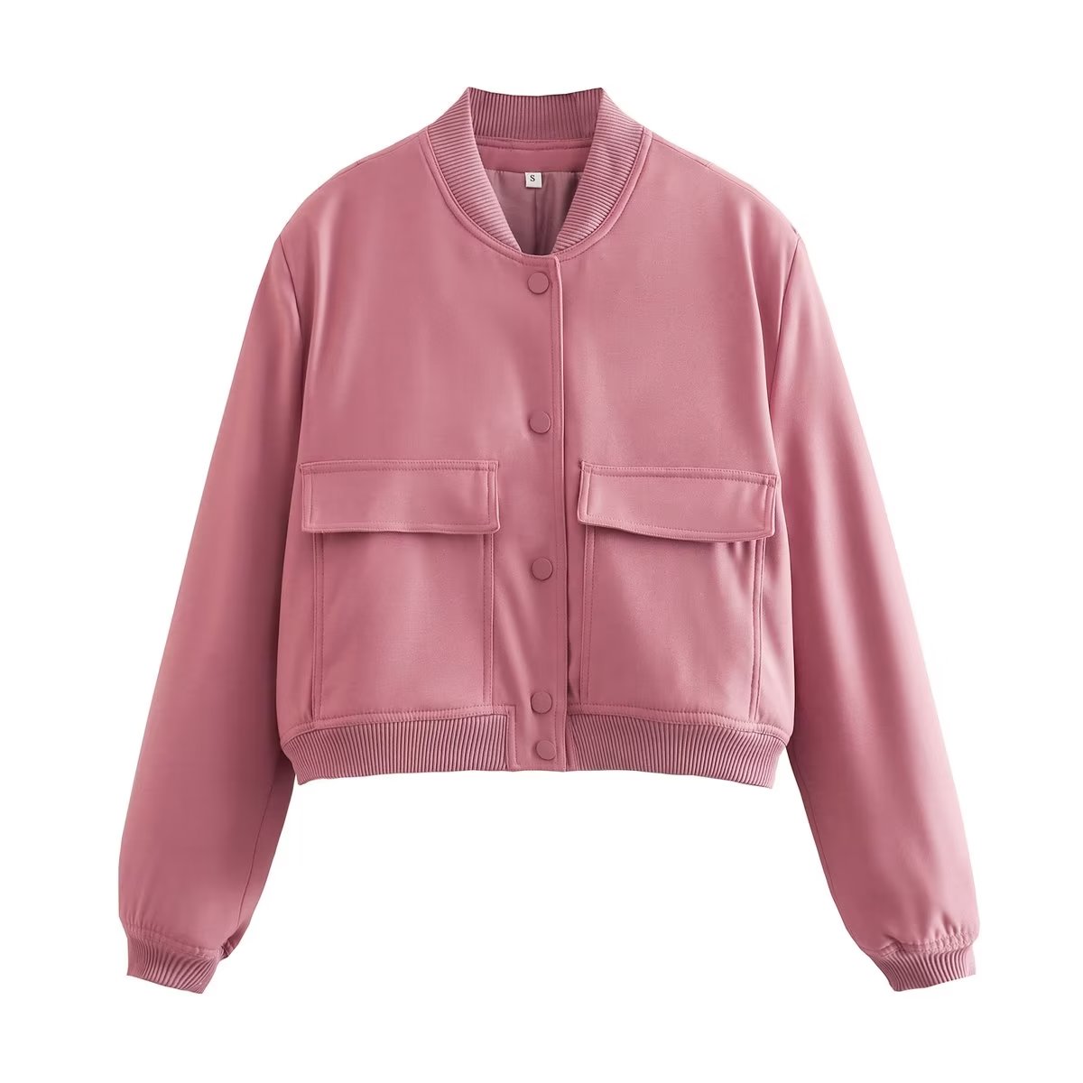 Veste femme courte avec poches, style décontracté pour tous les jours