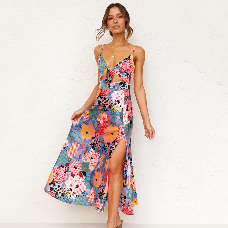 Robe de cérémonie fleurie maxi pour femme