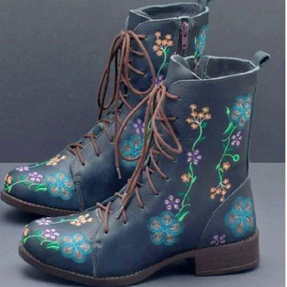 Bottes Chic Haut de Gamme pour Femme à Lacets