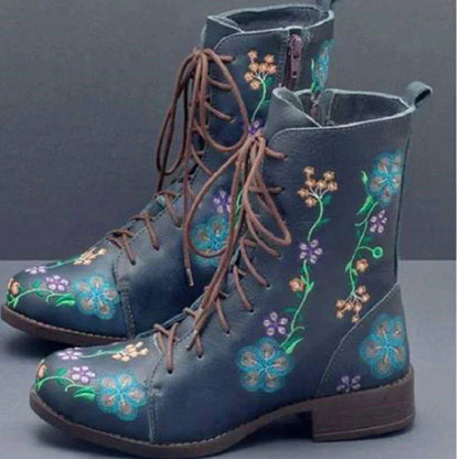 Bottes Chic Haut de Gamme pour Femme à Lacets