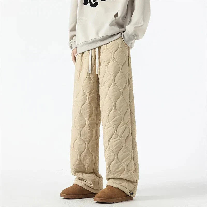 Pantalon Hiver Chaud Homme – Pantalon Polaire Élégant avec Ceinture Élastique et Coupe Dégagée