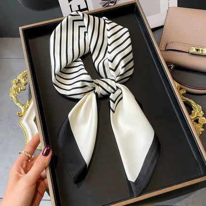 Foulard Carré Femme Satin Imprimé Multi-usage
