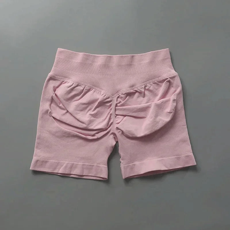 Short sport femme sans couture taille haute gainant